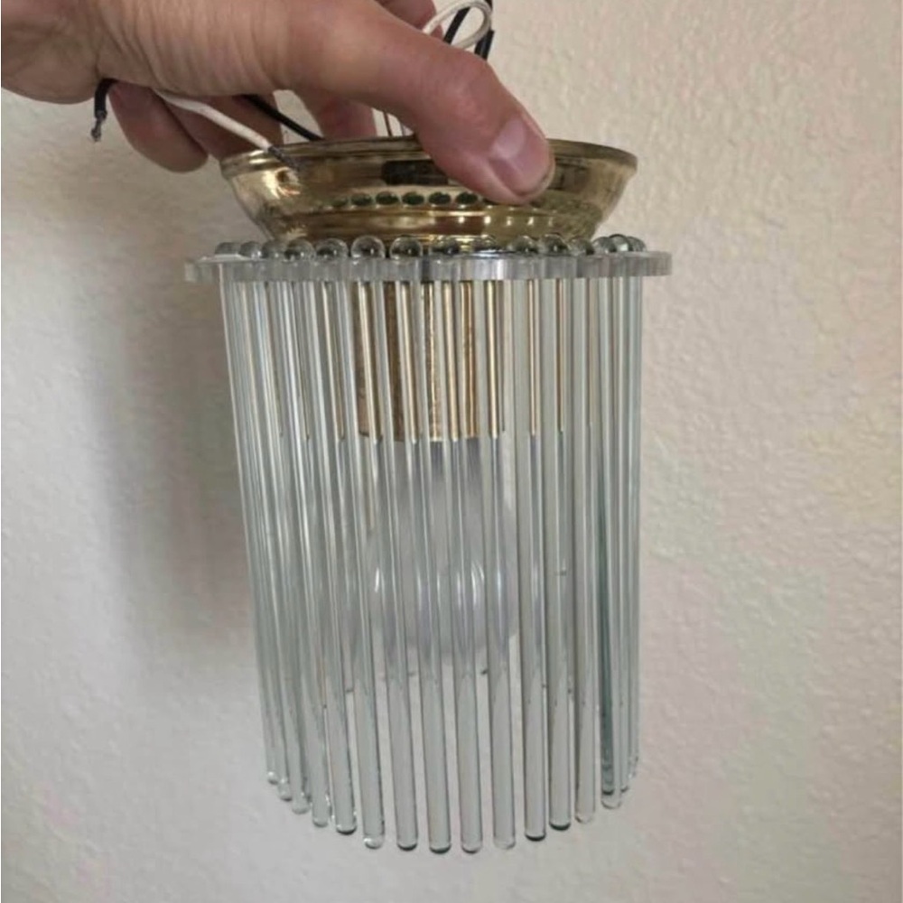 Vintage Gaetano Sciolari MCM for Lightolier Mount Glass Rod